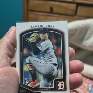 Baseball Trading Card with Player in Gray Uniform